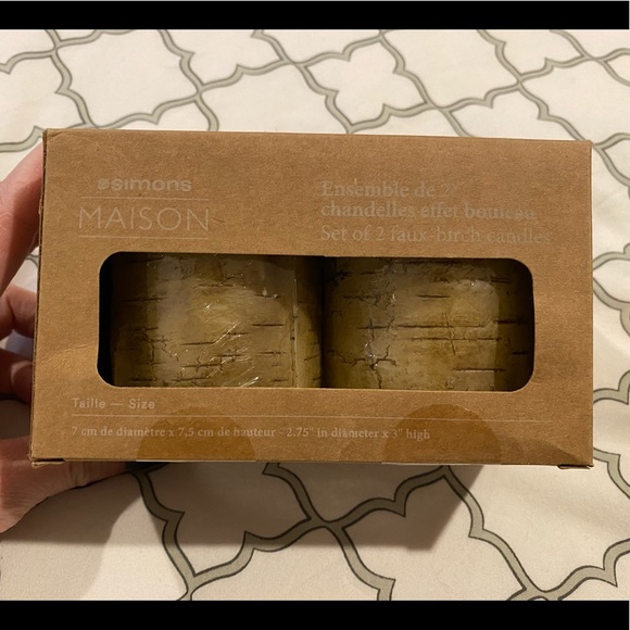 Set of 2 faux birch candles - Picture 2 of 3